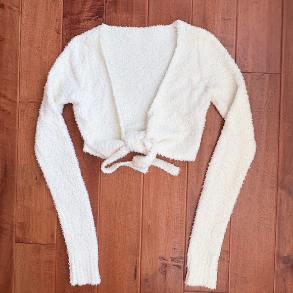 NWT Skims Cozy Wrap Knit Top Womens S/M Bone - Picture 2 of 11